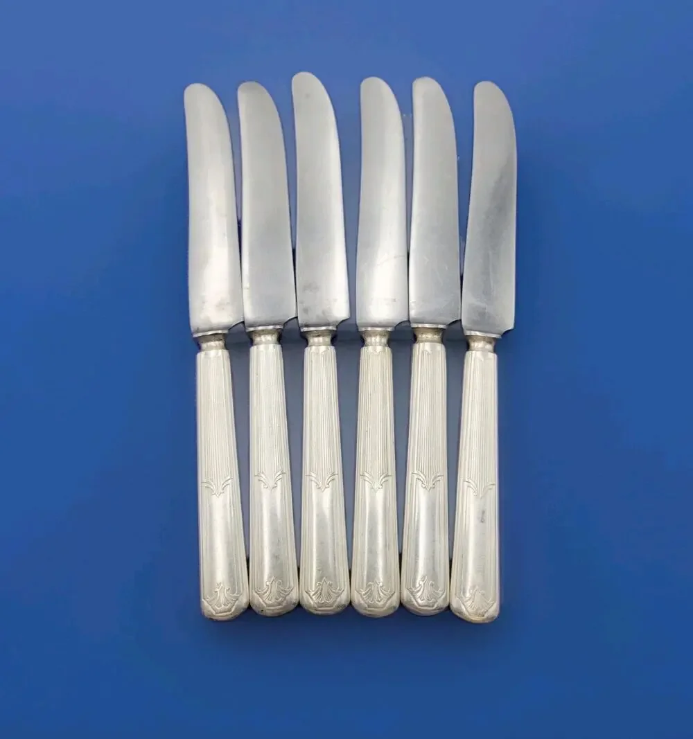 Vtg International FIDELIS Silverplate 1933 Set of 6 Knife Knives 8.3/8